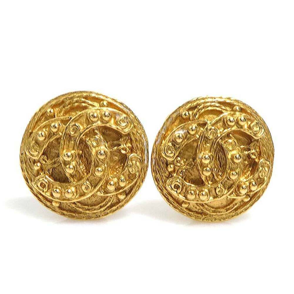 CHANEL Gold Logo Earrings